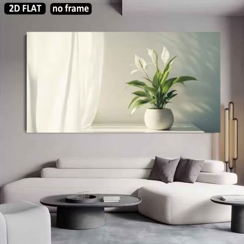لوحة فنية مطبوعة على قماش كبير - مراجعة Peace Lily White وسعره