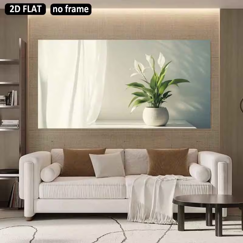لوحة فنية مطبوعة على قماش كبير - مراجعة Peace Lily White وسعره